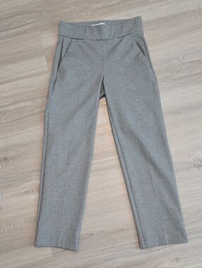 LOFT Gray Straight-Leg Pull-On Pants